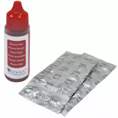 Таблетки + Капли Kokido K101CBX24 для тестера K029BU (20cc Phenol + 20pcs DPD) двухкомпонентный