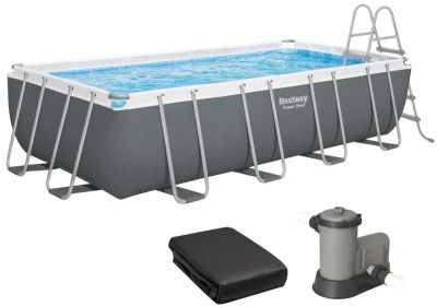 Каркасний басейн Bestway 56465 (549x274x122 см) з картриджним фільтром, драбиною та тентом Каркасний басейн Bestway 56465 (549x274x122 см) з картриджним фільтром, драбиною та тентом