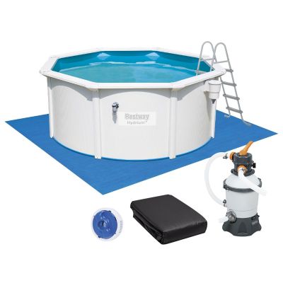 Збірний басейн Bestway Hydrium 56566 (300x122 см) з піщаним фільтром, драбиною та тентом Збірний басейн Bestway Hydrium 56566 (300x122 см) з піщаним фільтром, драбиною та тентом
