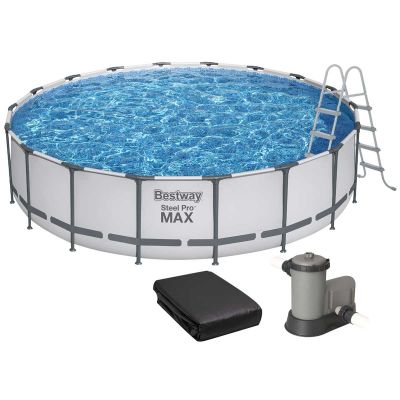 Каркасний басейн Bestway 56462 (549х122) з картриджним фільтром, драбиною та захисним тентом Каркасний басейн Bestway 56462 (549х122) з картриджним фільтром, драбиною та захисним тентом