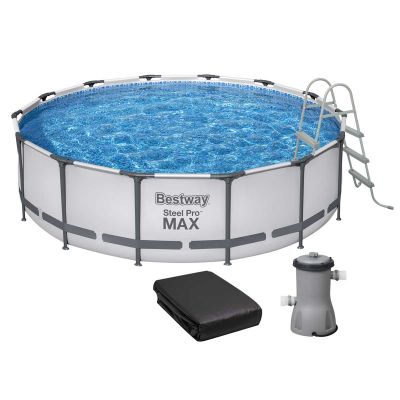 Каркасний басейн Bestway 56950 (427х107 см) з картриджним фільтром, тентом і драбиною Каркасний басейн Bestway 56950 (427х107 см) з картриджним фільтром, тентом і драбиною