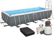 Каркасний басейн Bestway 5612B (640х274х132 см) з пісочним фільтром, драбиною та тентом