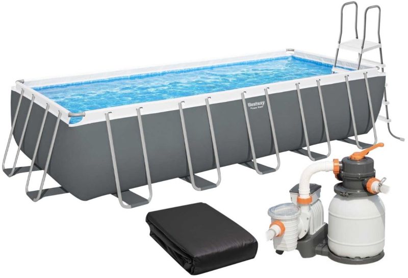Каркасний басейн Bestway 5612B (640х274х132 см) з пісочним фільтром, драбиною та тентом