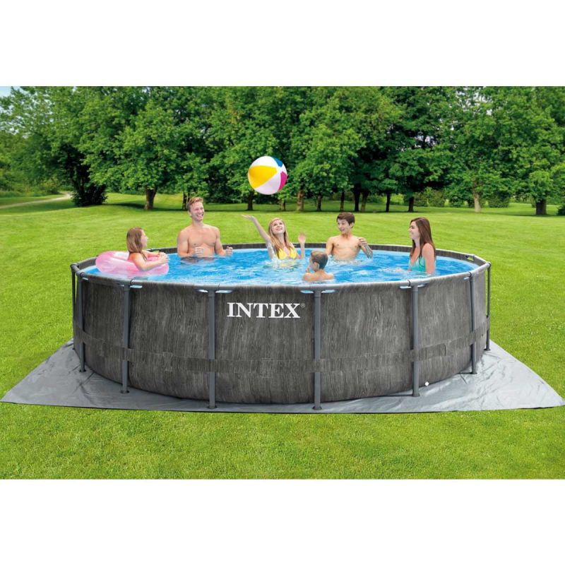 Каркасный бассейн Intex 26742 GREYWOOD (457х122 см) с картриджным фильтром, лестницей и тентом