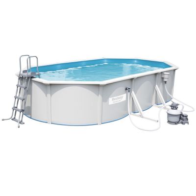 Збірний басейн Bestway Hydrium 56369 (610х360х122 см) з піщаним фільтром, драбиною та тентом Збірний басейн Bestway Hydrium 56369 (610х360х122 см) з піщаним фільтром, драбиною та тентом