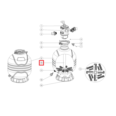 Дюзова коробка 89012515 в комплекті з трубою для Emaux MFV17 / 20/24 / 27A / 27 / 31A / 31/35 Дюзова коробка 89012515 в комплекті з трубою для Emaux MFV17 / 20/24 / 27A / 27 / 31A / 31/35