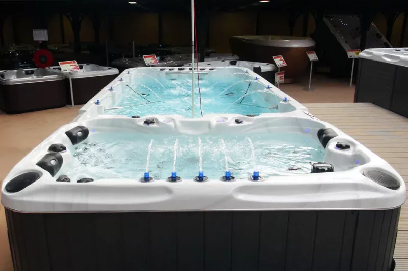 Плавательный SPA бассейн Passion Spas Fitness 1 Deep (400x228x152 см), Серебристо-белый