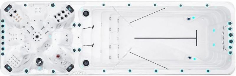 Плавательный SPA бассейн Passion Spas Vitality Deep (708x225x155 см), Серебристо-белый