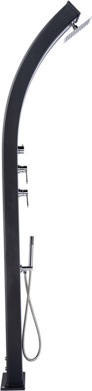 Душ солнечный Aquaviva Hybride Dada Curve алюминиевый с мойкой для ног, антрацит DS-D363NX, 40 л