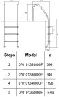 Сходи для басейну Hayward Standard (5 сходинок), для широкого борту, AISI-304