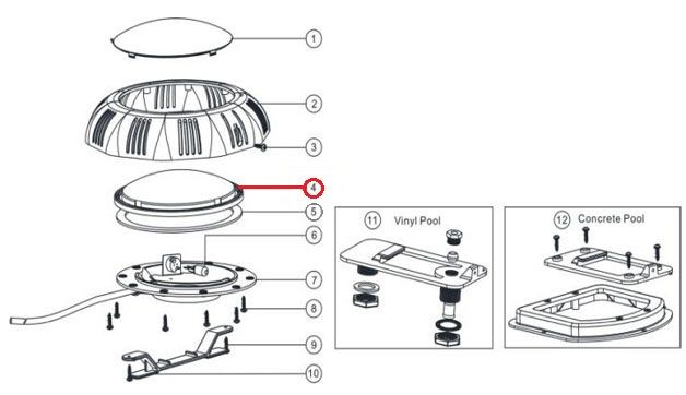 Лінза прожектора Emaux серії LED/UL-TP100 прозора 1040211