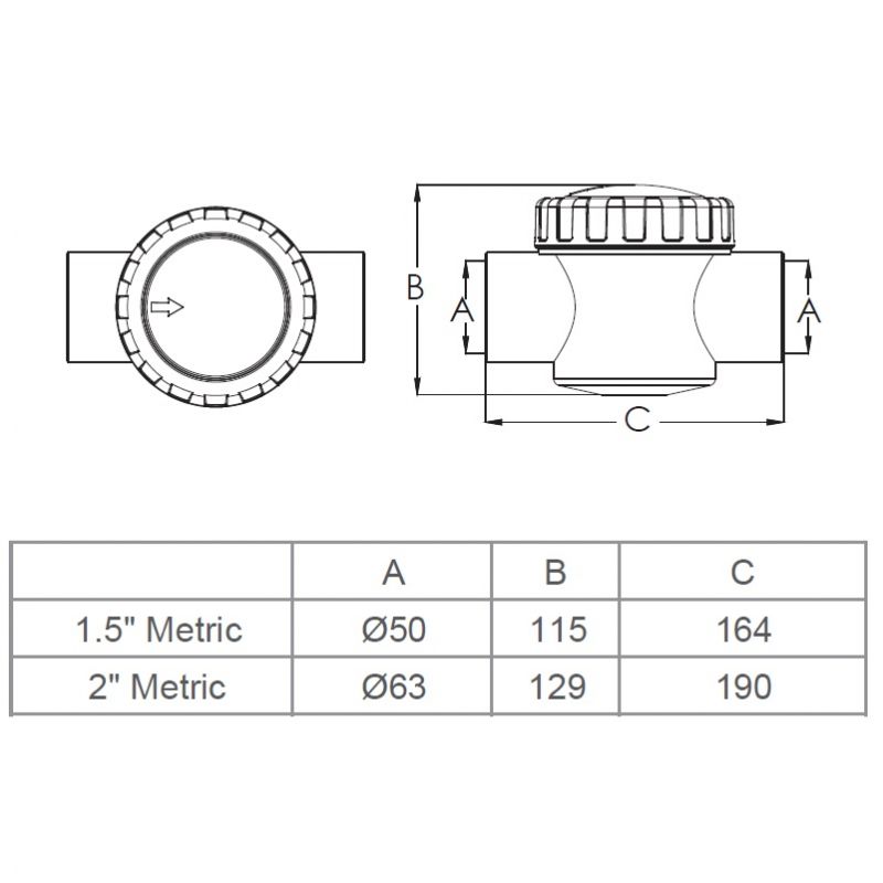 Зворотний клапан Emaux V40-1 (E) 50 мм