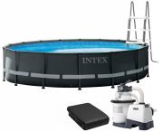 Каркасний басейн Intex 26326 ULTRA XTR (488х122 см) з пісочним фільтром, драбиною та тентом