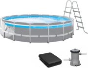 Каркасний басейн Intex 26722 Premium (427х107 см) з картриджним фільтром, драбиною, підкладкою, і тентом