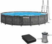 Каркасний басейн Intex 26744 GREYWOOD (549х122 см) з картриджним фільтром, драбиною та тентом