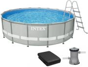 Каркасний басейн Intex 26756 Premium (610х132 см) з картриджним фільтром, драбиною, підкладкою і тентом